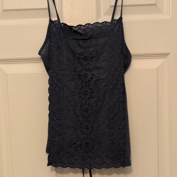 American Eagle Outfitters Tops - American Eagle Outfitters Navy Eyelet Cami